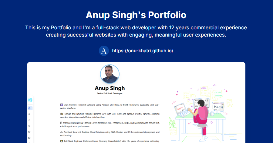Anup Singh | Full Stack Developer & Portfolio